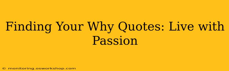 Finding Your Why Quotes: Live with Passion